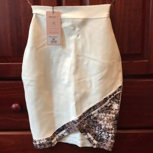 New milky white with front details skirt